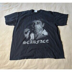 Vintage Tony Montana Scarface T Shirt XL RARE 90s Y2k Black